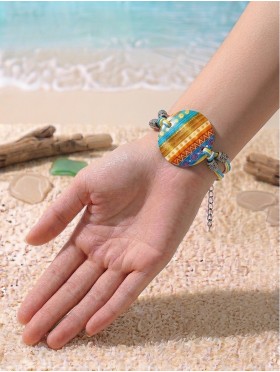 Fashion Print Geometric Print Shell Bracelet