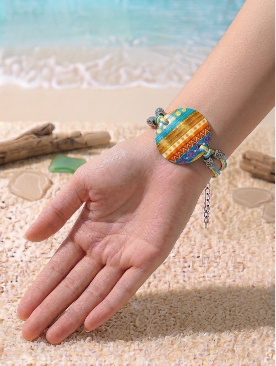 Fashion Print Geometric Print Shell Bracelet