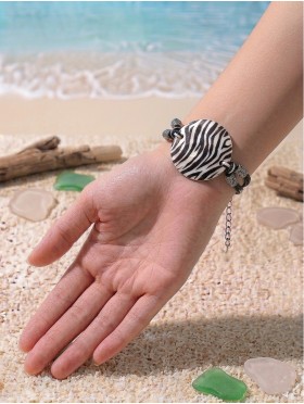 Fashion Zebra Print Shell Bracelet