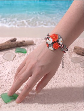Fashion Flower Print Shell Bracelet