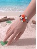 Fashion Flower Print Shell Bracelet