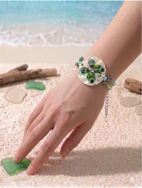 Fashion Butterfly Print Shell Bracelet