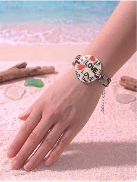 Fashion "Love" Print Shell Bracelet