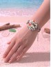 Fashion "Love, Laugh, Joy" Print Shell Bracelet