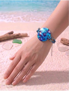 Fashion Floral Print Shell Bracelet
