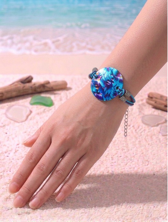 Fashion Floral Print Shell Bracelet Fashion Floral Print Shell Bracelet
