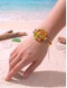 Fashion Flower Print Shell Bracelet Fashion Flower Print Shell Bracelet