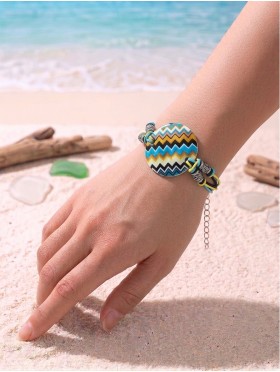 Fashion Zigzag Print Shell Bracelet