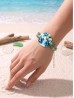 Fashion Flower Print Shell Bracelet