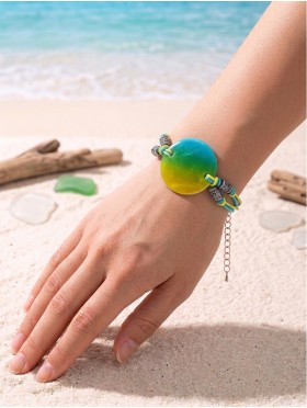 Fashion Gradient Print Shell Bracelet