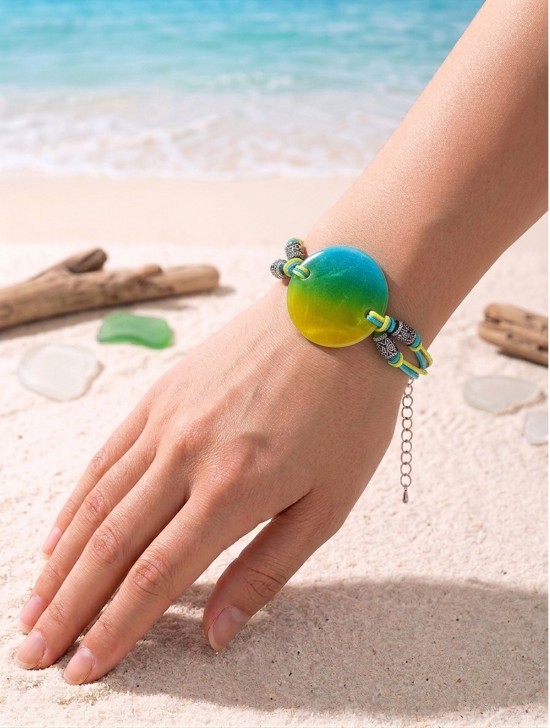 Fashion Gradient Print Shell Bracelet