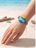 Fashion Line Print Shell Bracelet