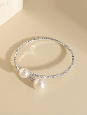 Two Pearls Rhinestone Bracelet