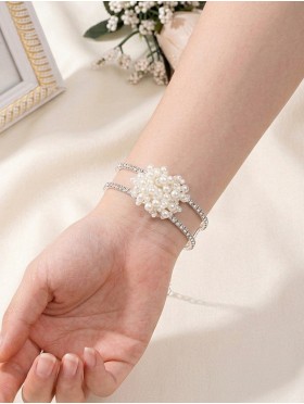 Rhinestone & Pearl Stretchy Bracelet or Napkin Ring