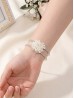 Rhinestone & Pearl Stretchy Bracelet or Napkin Ring
