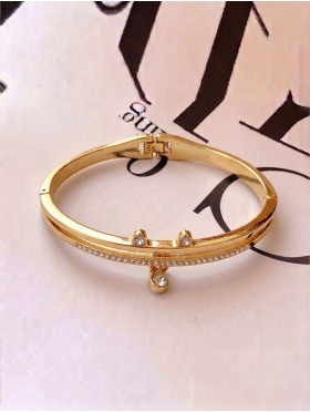 Cat Bangle w/ Dangling Rhinestone