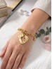 "I Love You" Heart Pendant Link Bracelet "I Love You" Heart Pendant Link Bracelet