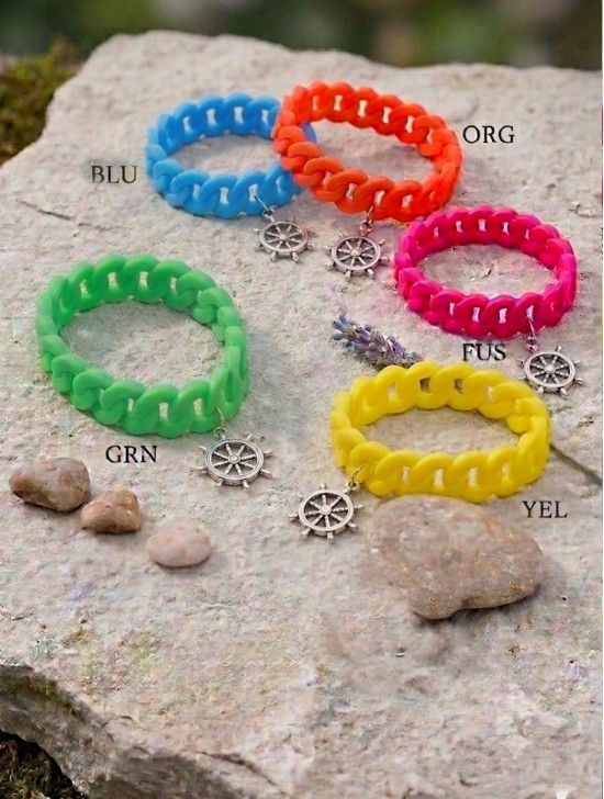 RUBBER BRACELET with Helm Pendant