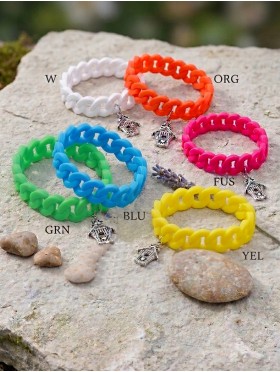 RUBBER BRACELET with a Bird House Pendant