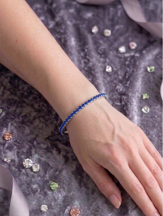 RHINESTONED BOX CHAIN BRACELET