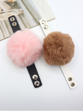 Solid Color Pom Pom Bracelet 