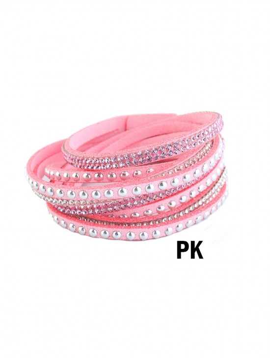 MULTI RHINESTONE WRAP BRACELET