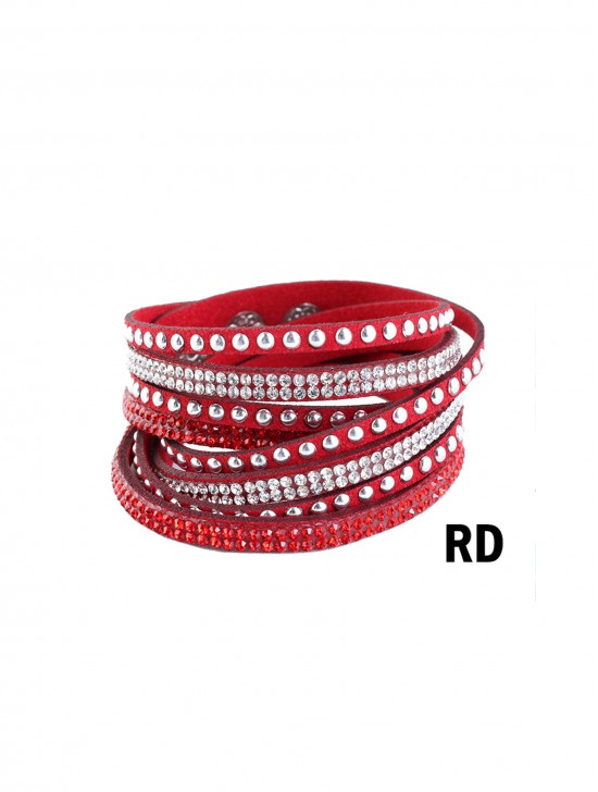 MULTI RHINESTONE WRAP BRACELET