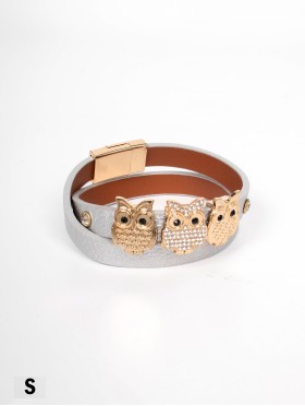 Multi  Wrap Magnetic Bracelet W/ Owl Pendants