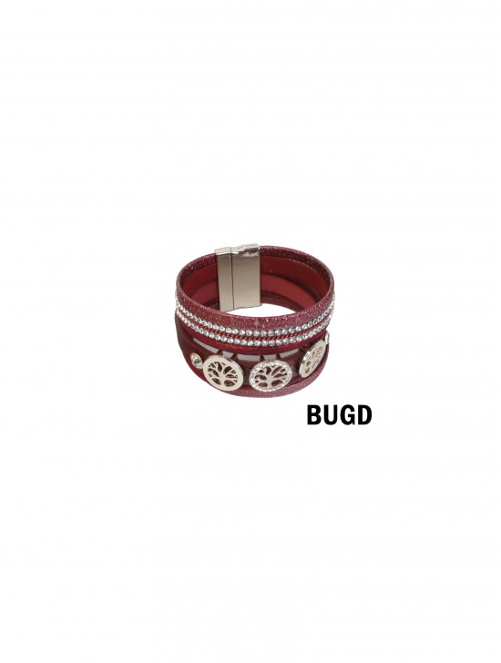 Rhinestone Wrap Magnetic Bracelet W/ Life Tree Charms Rhinestone Wrap Magnetic Bracelet W/ Life Tree Charms