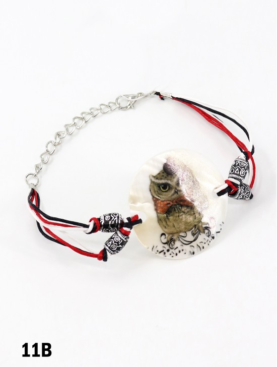 Fashion Owl Print Shell Bracelet