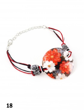 Fashion Flower Print Shell Bracelet