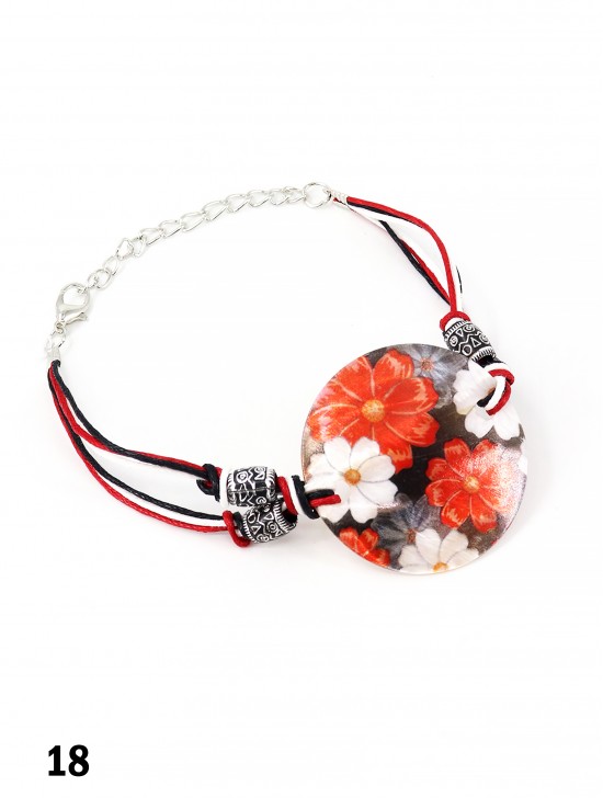 Fashion Flower Print Shell Bracelet