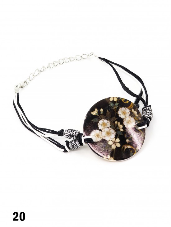 Fashion Flower Print Shell Bracelet