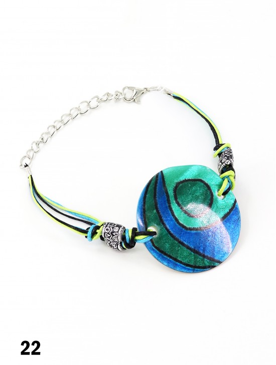 Fashion Line Print Shell Bracelet