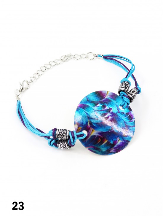 Fashion Floral Print Shell Bracelet