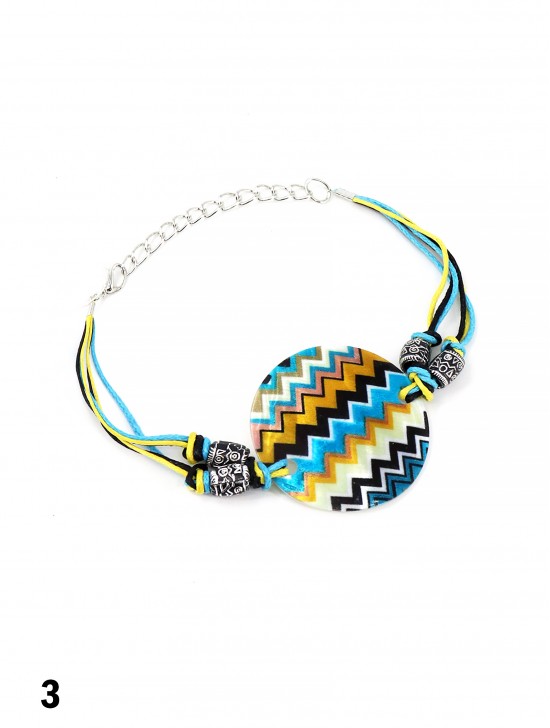 Fashion Zigzag Print Shell Bracelet