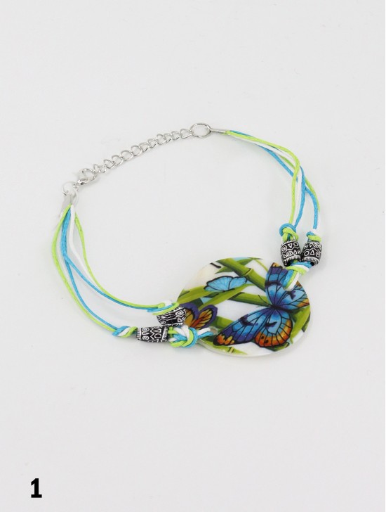 Fashion Butterfly Print Shell Bracelet