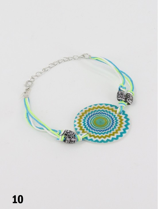 Fashion Circular Chevron Design Print Shell Bracelet