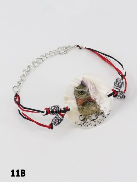 Fashion Owl Print Shell Bracelet