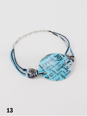 Fashion "Love, Laugh, Joy" Print Shell Bracelet