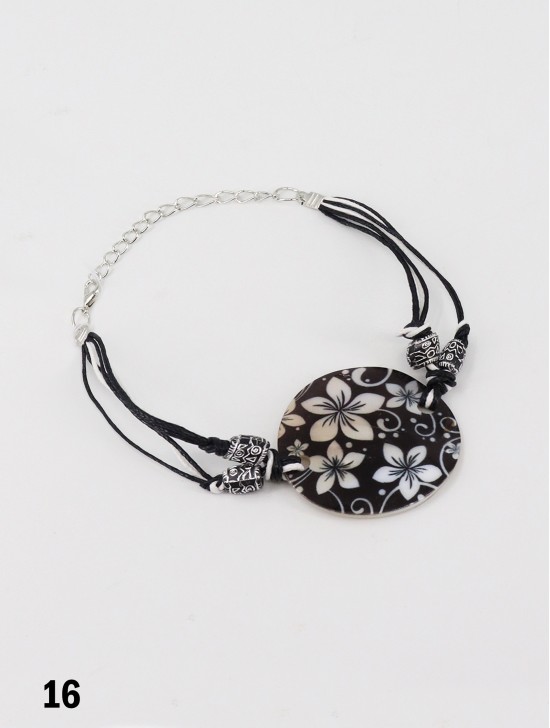 Fashion Flower Print Shell Bracelet