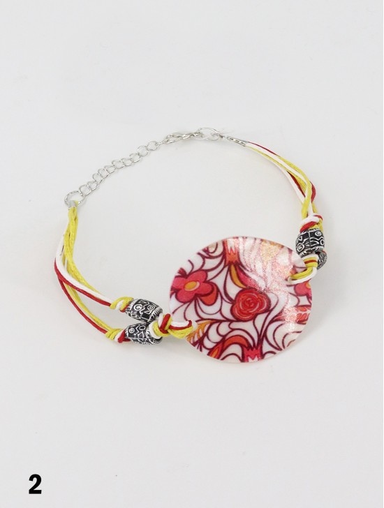Fashion Flower Print Shell Bracelet