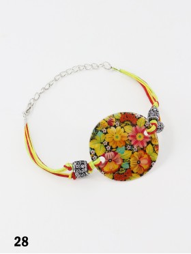 Fashion Flower Print Shell Bracelet
