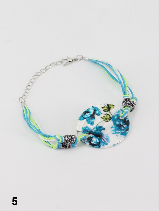 Fashion Flower Print Shell Bracelet