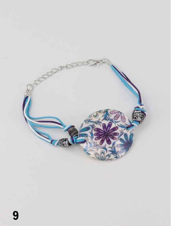 Fashion Flower Print Shell Bracelet