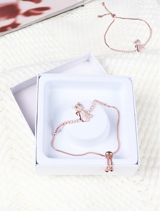Adjustable Rhinestone Stretch Bracelet W/ Cat Adjustable Rhinestone Stretch Bracelet W/ Cat