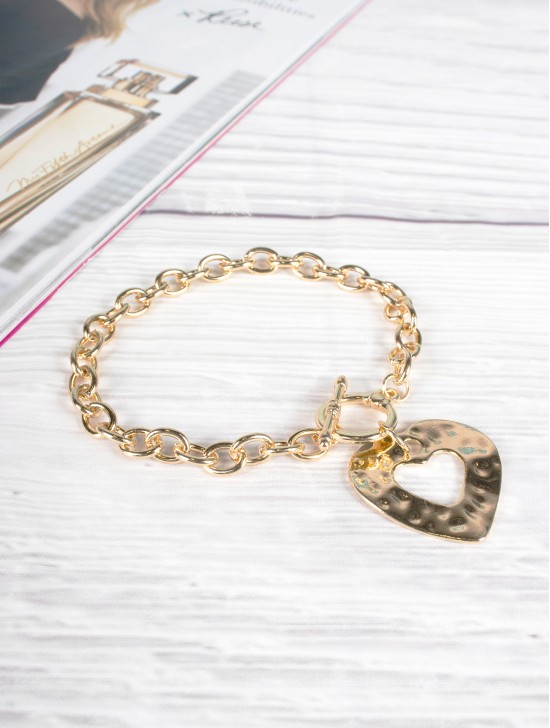 "I Love You" Heart Pendant Link Bracelet "I Love You" Heart Pendant Link Bracelet