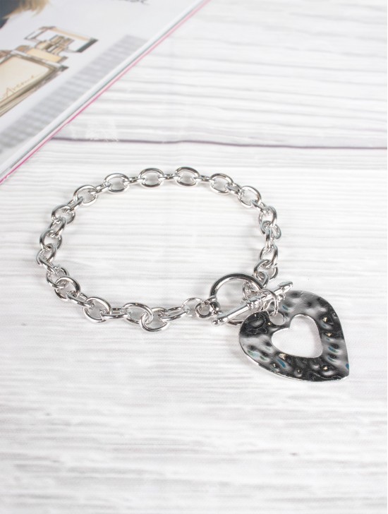 "I Love You" Heart Pendant Link Bracelet "I Love You" Heart Pendant Link Bracelet