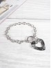 Heart Pendant Link Bracelet  W/ Gift Box 