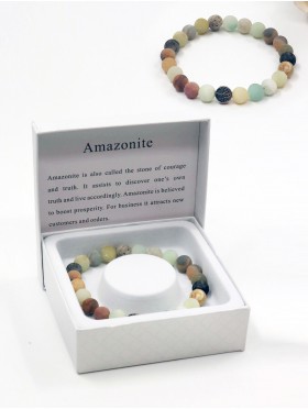 Amazonite Blessing Bead Bracelets with Gift Box 